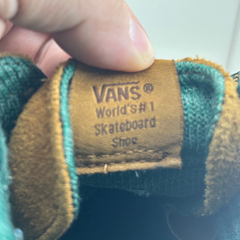 Vans Brown Suede High-Top Sneakers with Green Lining - Picture 6 of 9
